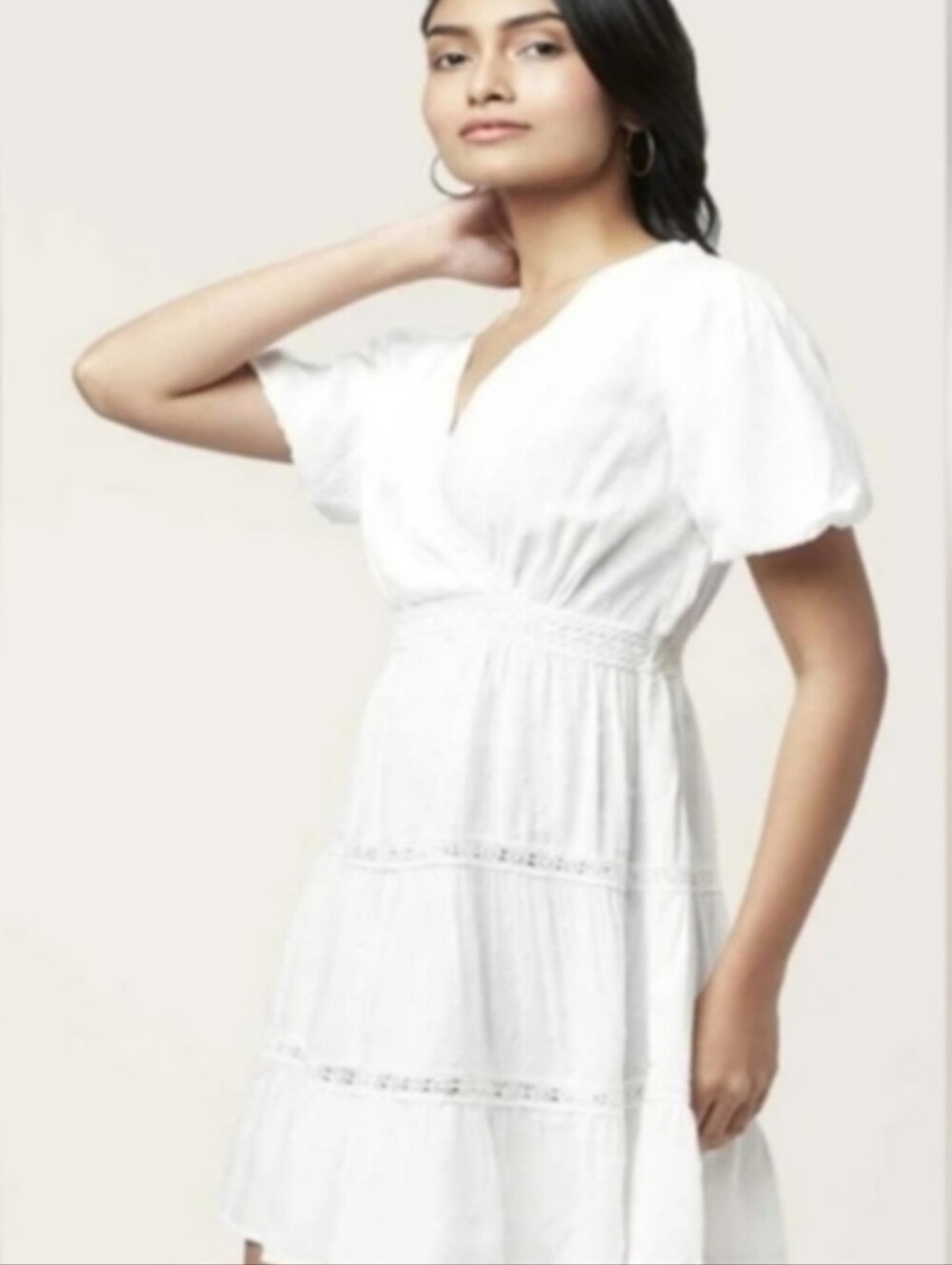 Grace+Karma Dreamy Tiered Cotton Summer Dress With Puffy Sleeves - Picture 12 of 12